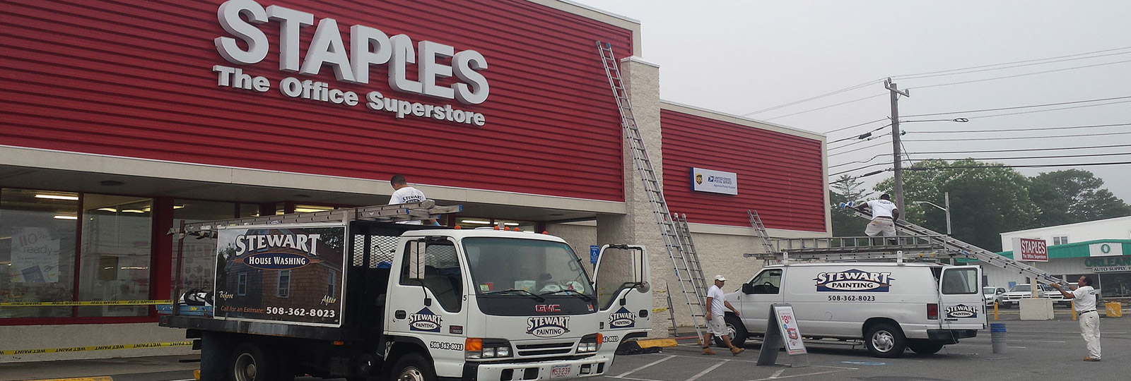 Exterior Painting of Staples in Hyannis - commercial job